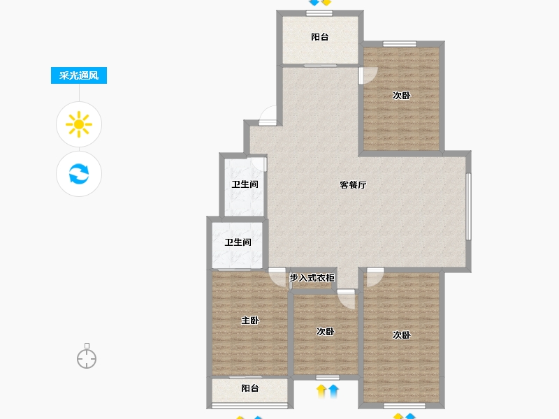 浙江省-杭州市-庆春苑-151.59-户型库-采光通风