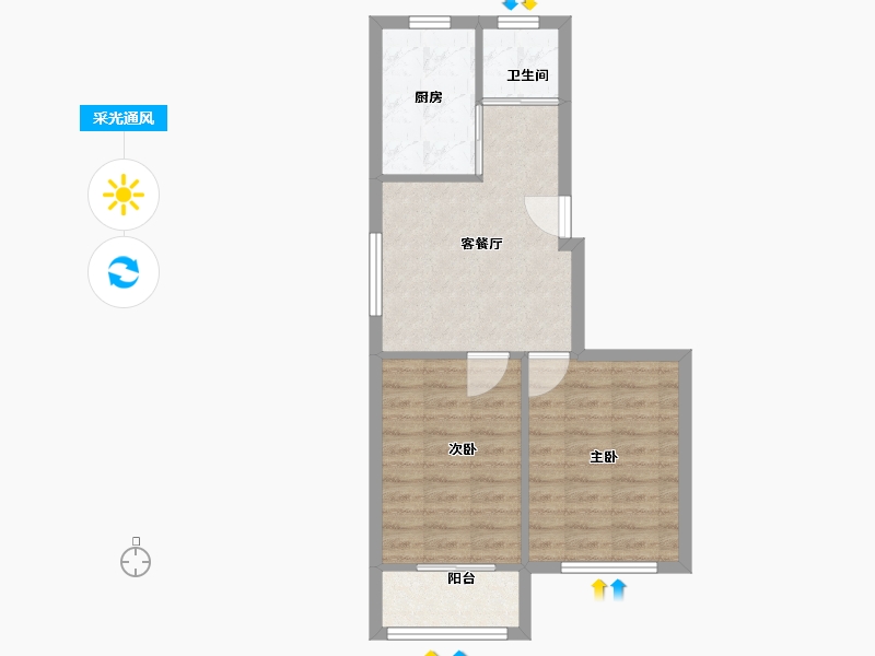 安徽省-马鞍山市-人民新村-52.00-户型库-采光通风