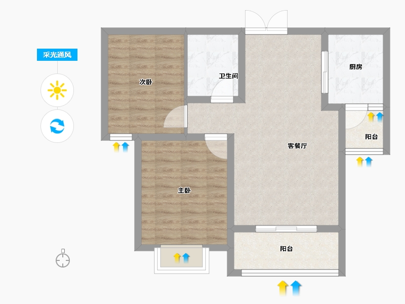 陕西省-榆林市-名慧华夏城-70.00-户型库-采光通风