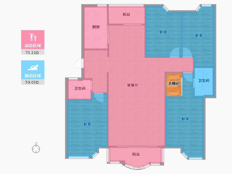 云南省-昆明市-江东安康园-124.15-户型库-动静分区