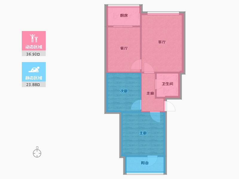 河北省-唐山市-祥和小区-54.47-户型库-动静分区