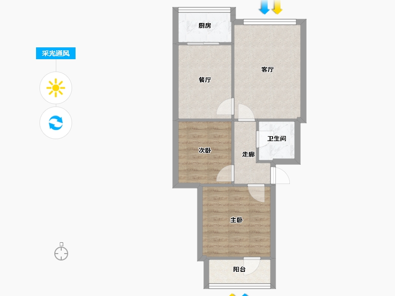 河北省-唐山市-祥和小区-54.47-户型库-采光通风