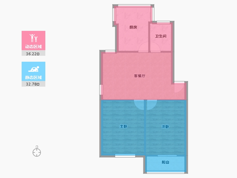 重庆-重庆市-姚江花园（江北区）-62.70-户型库-动静分区