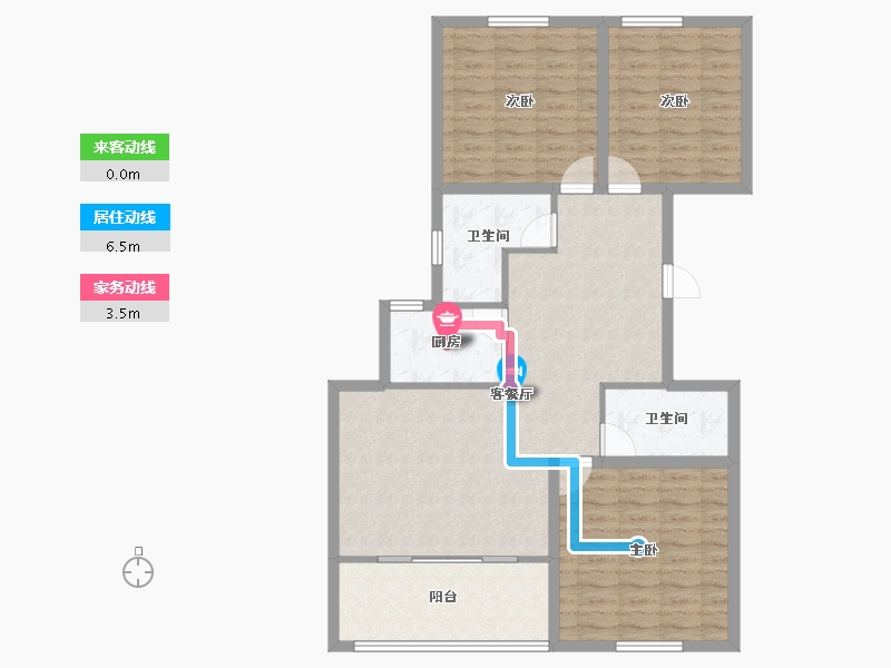 浙江省-杭州市-昆仑红苹果-103.59-户型库-动静线