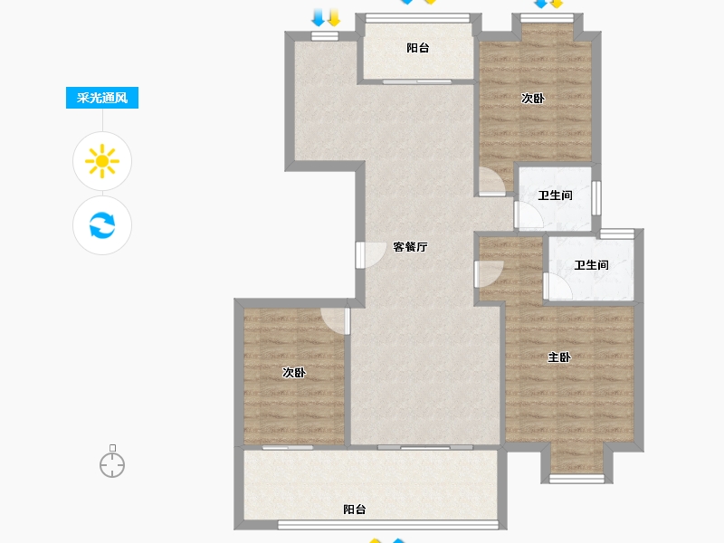 安徽省-马鞍山市-中丞国宾府-98.00-户型库-采光通风