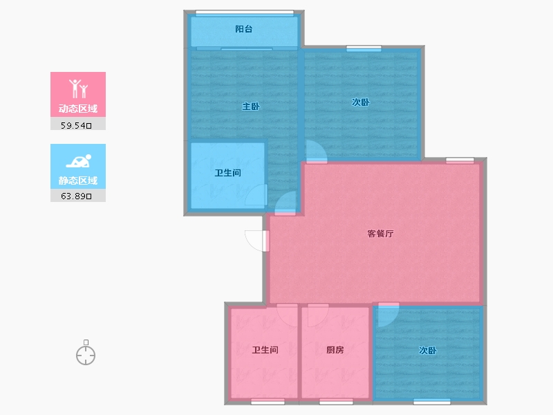 浙江省-杭州市-盛世嘉园(公寓住宅)-112.15-户型库-动静分区