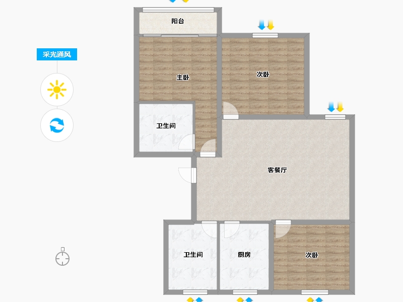 浙江省-杭州市-盛世嘉园(公寓住宅)-112.15-户型库-采光通风