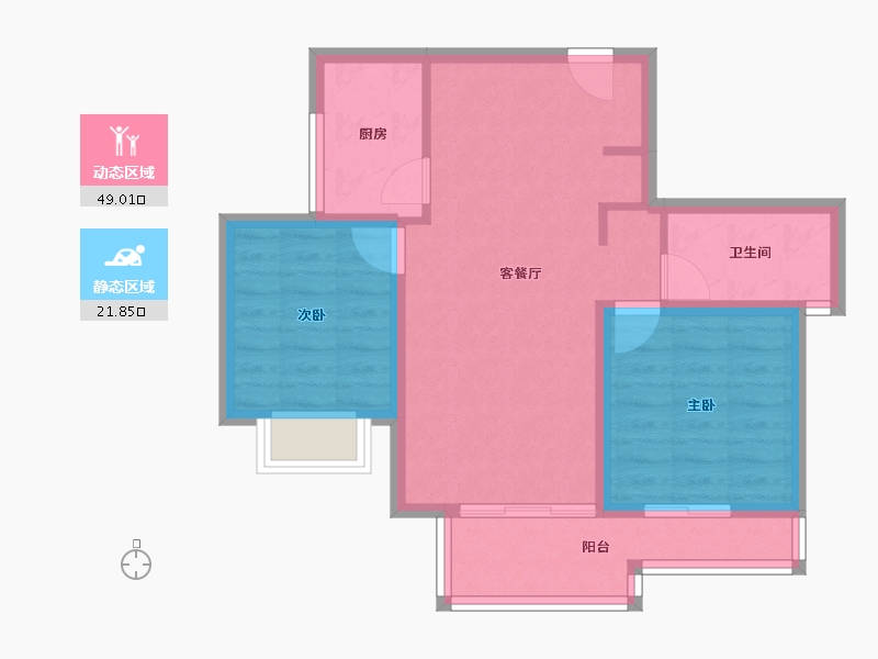 安徽省-合肥市-临滨苑-62.94-户型库-动静分区