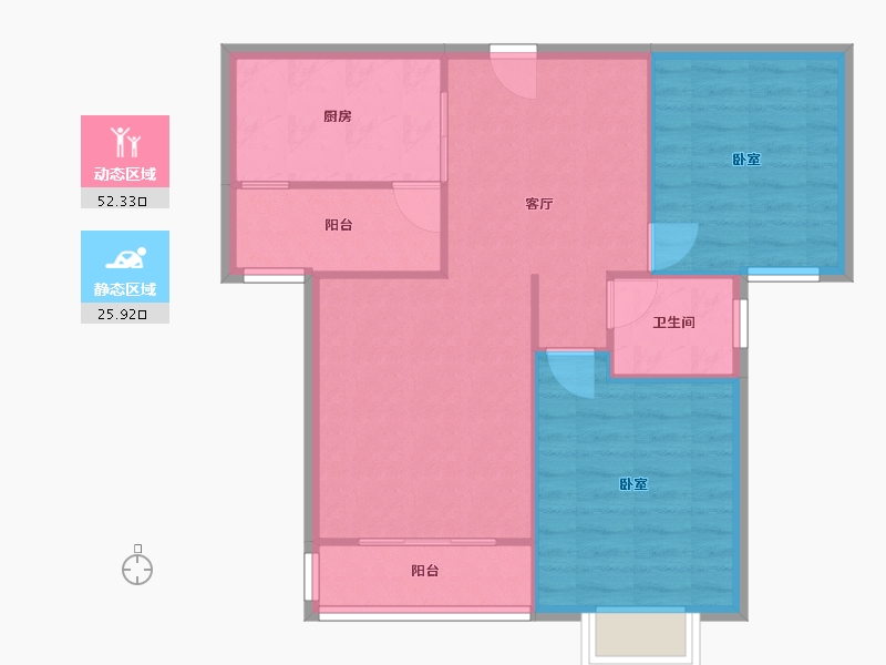 云南省-昆明市-金江区曦苑-71.22-户型库-动静分区