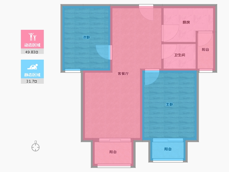 河南省-郑州市-阳光花苑-73.01-户型库-动静分区