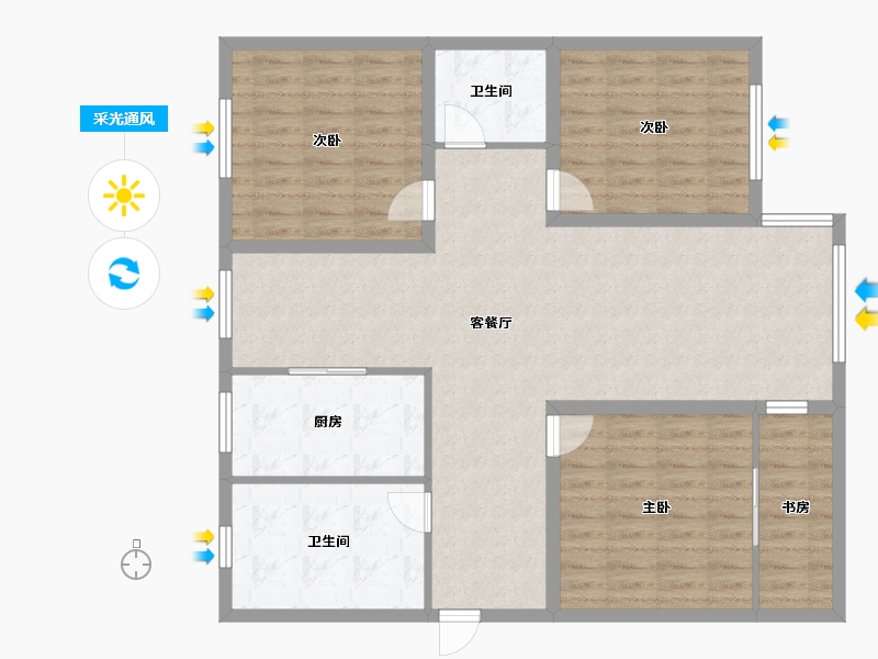 浙江省-杭州市-育才西苑-112.37-户型库-采光通风