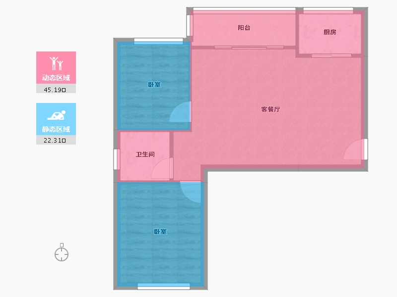 山东省-烟台市-天籁花园小区-61.54-户型库-动静分区