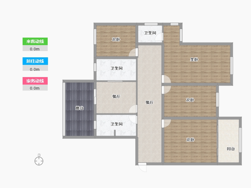 浙江省-杭州市-滨水名庭-155.80-户型库-动静线