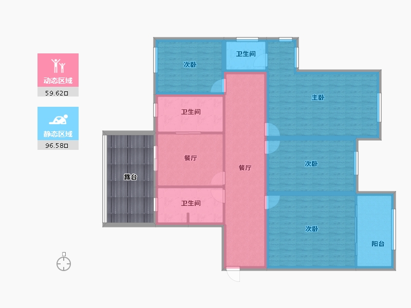 浙江省-杭州市-滨水名庭-155.80-户型库-动静分区