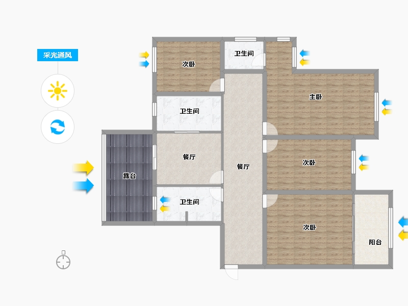 浙江省-杭州市-滨水名庭-155.80-户型库-采光通风