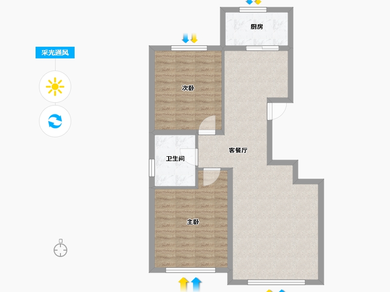 黑龙江省-牡丹江市-汇龙外滩-78.00-户型库-采光通风