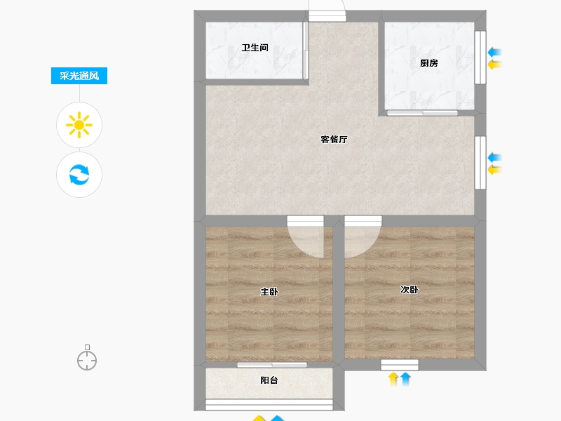 浙江省-杭州市-环西新村-41.02-户型库-采光通风