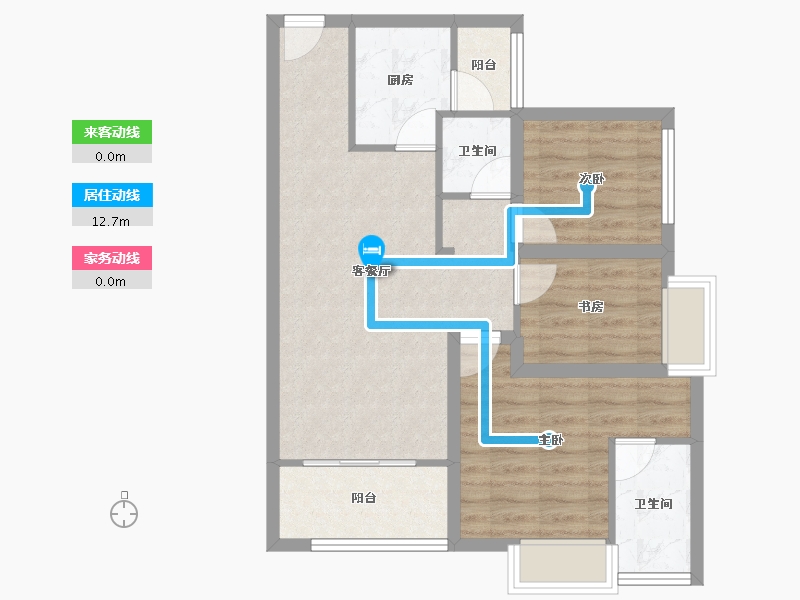 广东省-惠州市-卓越东部蔚蓝海岸-68.76-户型库-动静线