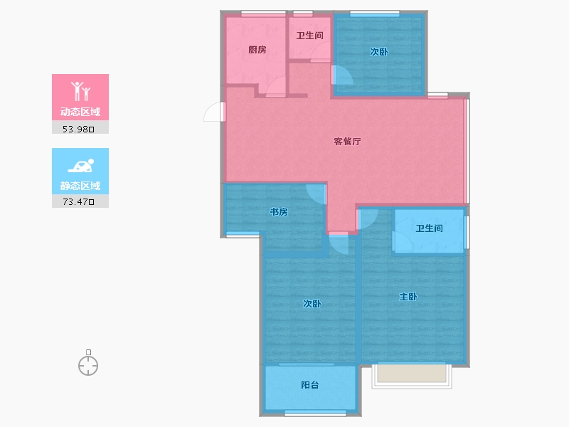 浙江省-宁波市-白金湾-115.06-户型库-动静分区