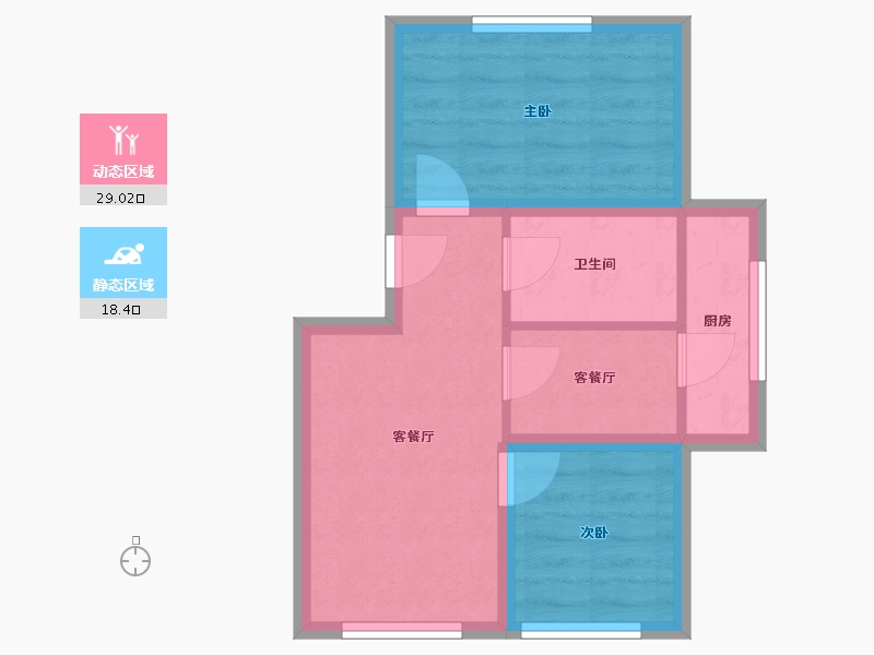 辽宁省-大连市-金源北里安居小区-41.38-户型库-动静分区