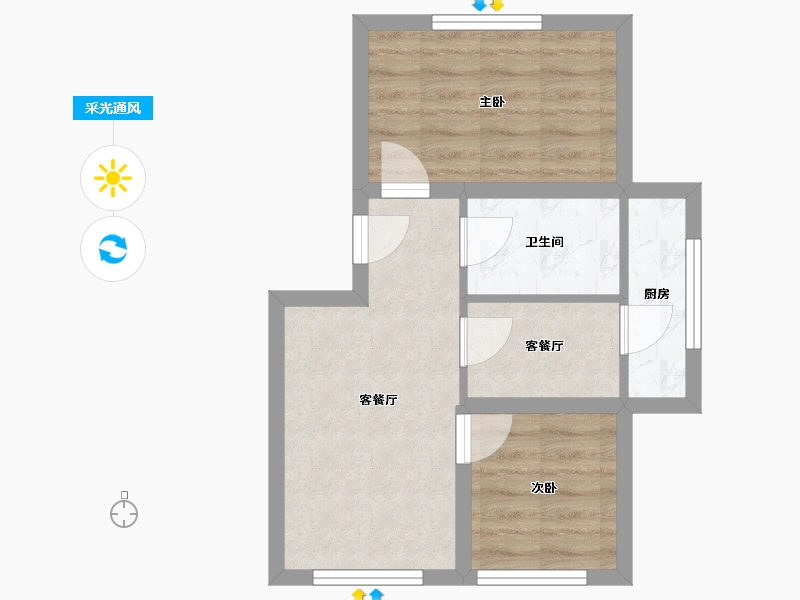 辽宁省-大连市-金源北里安居小区-41.38-户型库-采光通风