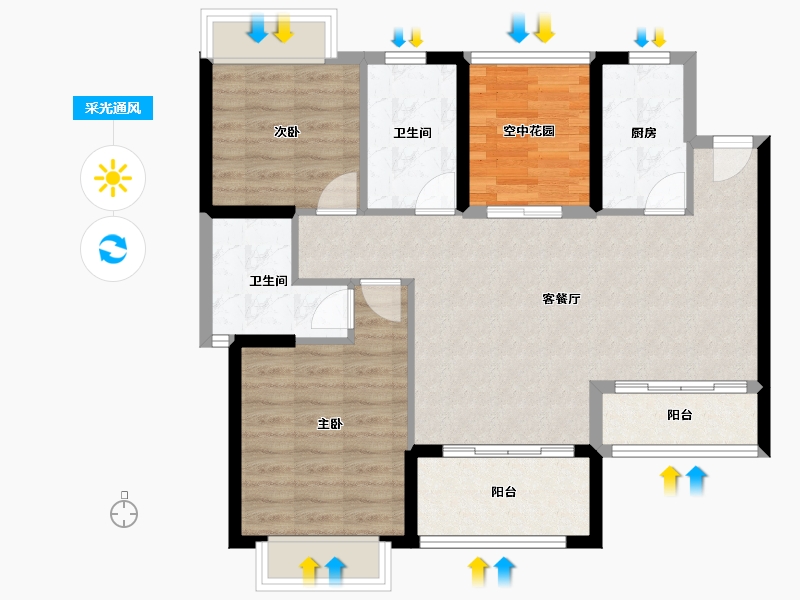 广西壮族自治区-南宁市-天湖御林湾-85.21-户型库-采光通风