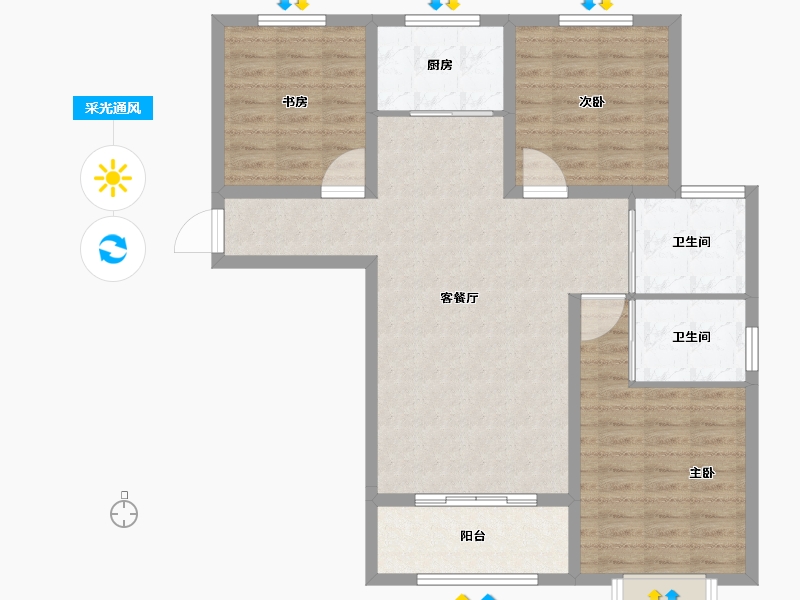 陕西省-榆林市-名慧华夏城-93.01-户型库-采光通风