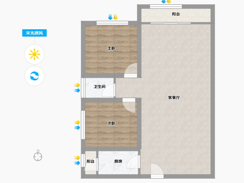 广东省-深圳市-宝利豪庭-67.55-户型库-采光通风