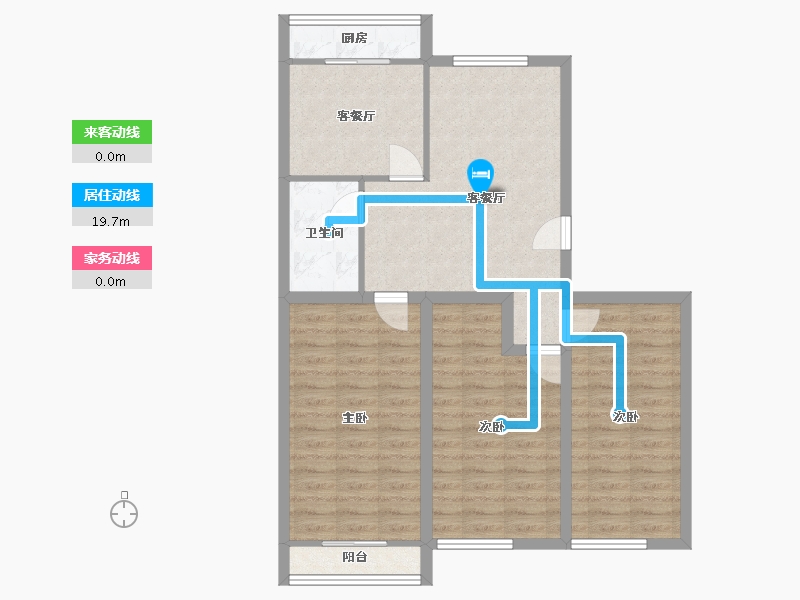 辽宁省-大连市-天源山庄-85.06-户型库-动静线