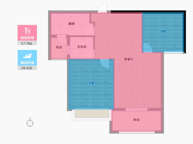 浙江省-宁波市-白金湾-78.00-户型库-动静分区