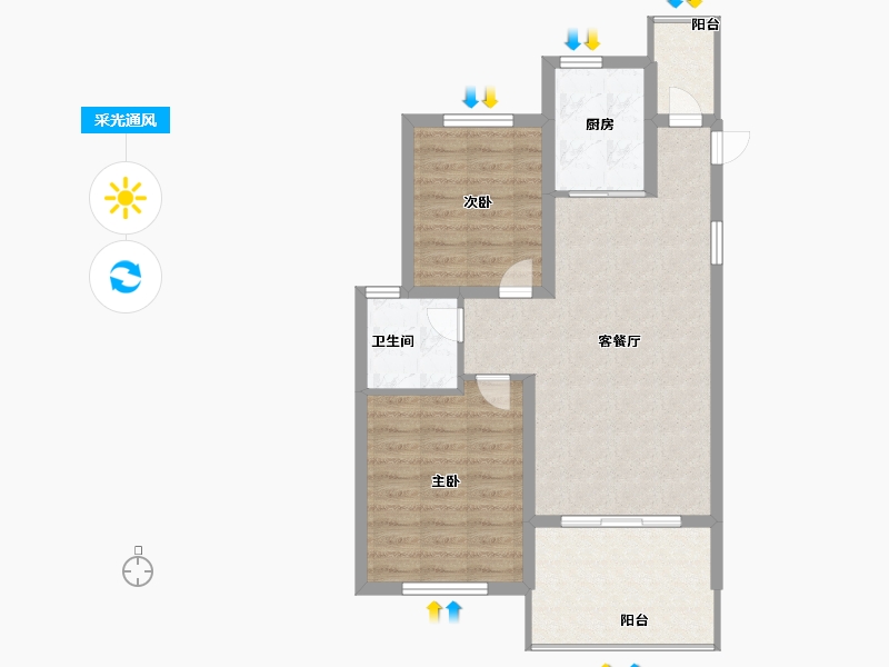 安徽省-黄山市-黟山郡-70.00-户型库-采光通风