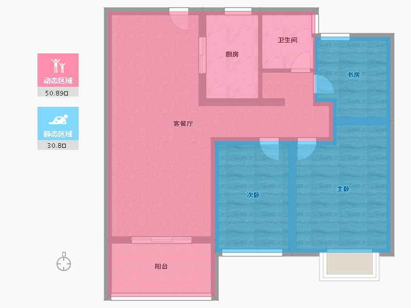 江苏省-南京市-九都荟-71.99-户型库-动静分区