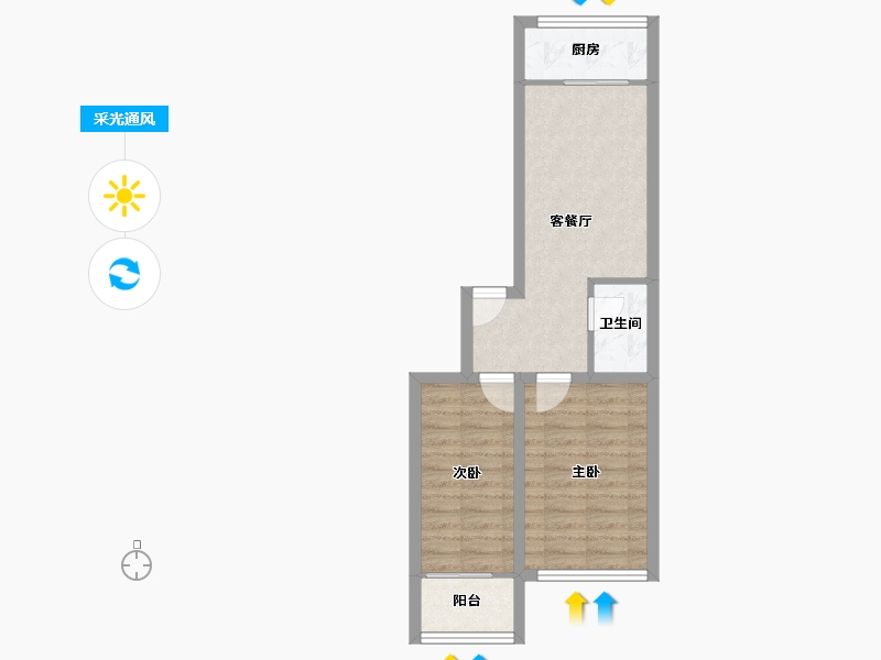 辽宁省-大连市-盛新园-48.58-户型库-采光通风