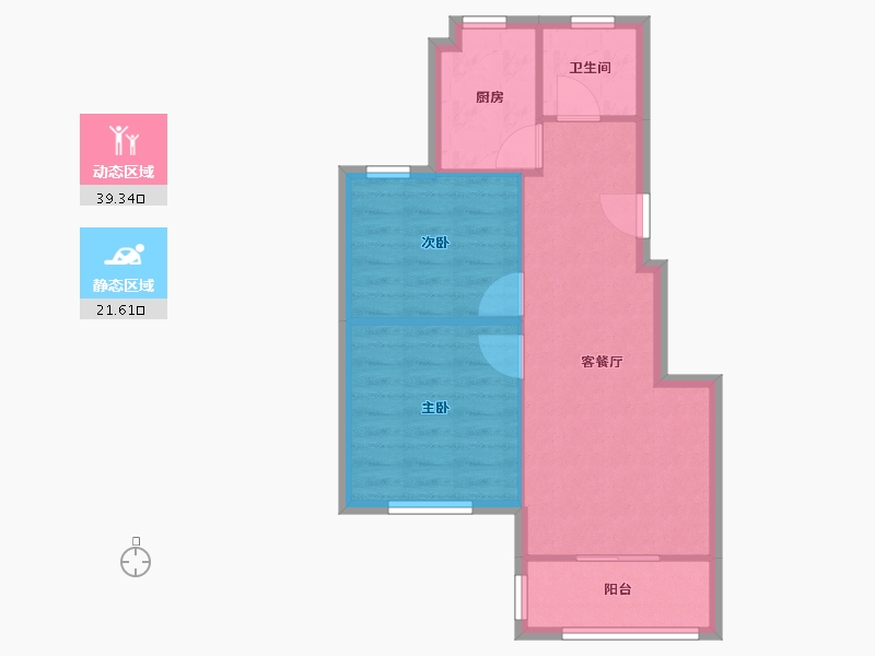 浙江省-宁波市-望童北苑-55.00-户型库-动静分区