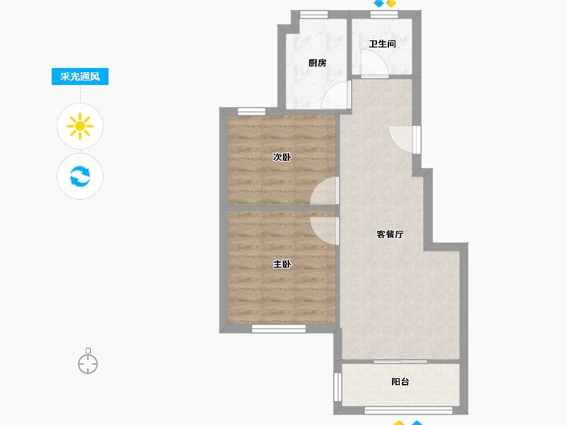 浙江省-宁波市-望童北苑-55.00-户型库-采光通风