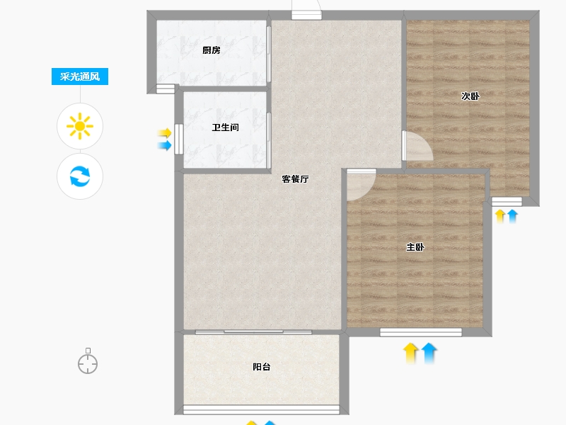 江西省-上饶市-龙华凤凰城-80.04-户型库-采光通风