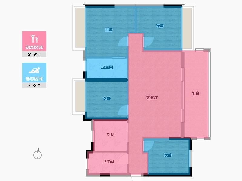 贵州省-贵阳市-春风景里-102.96-户型库-动静分区