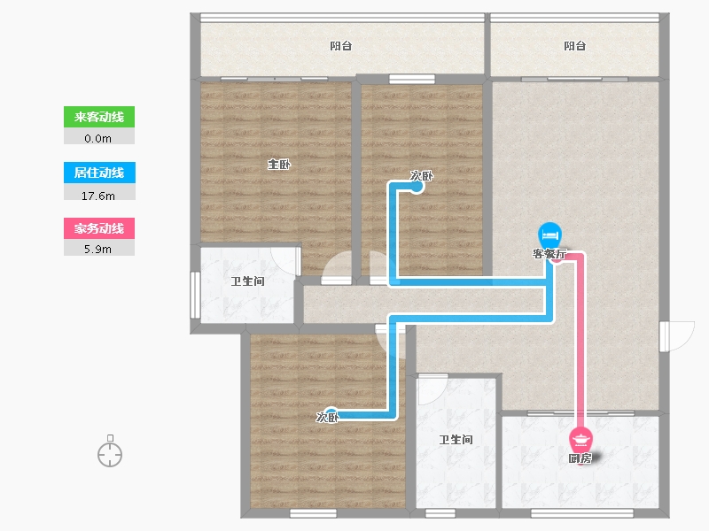 浙江省-杭州市-盛世嘉园(公寓住宅)-137.53-户型库-动静线