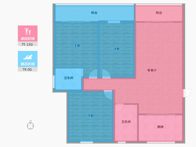 浙江省-杭州市-盛世嘉园(公寓住宅)-137.53-户型库-动静分区