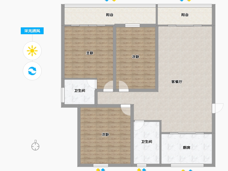 浙江省-杭州市-盛世嘉园(公寓住宅)-137.53-户型库-采光通风