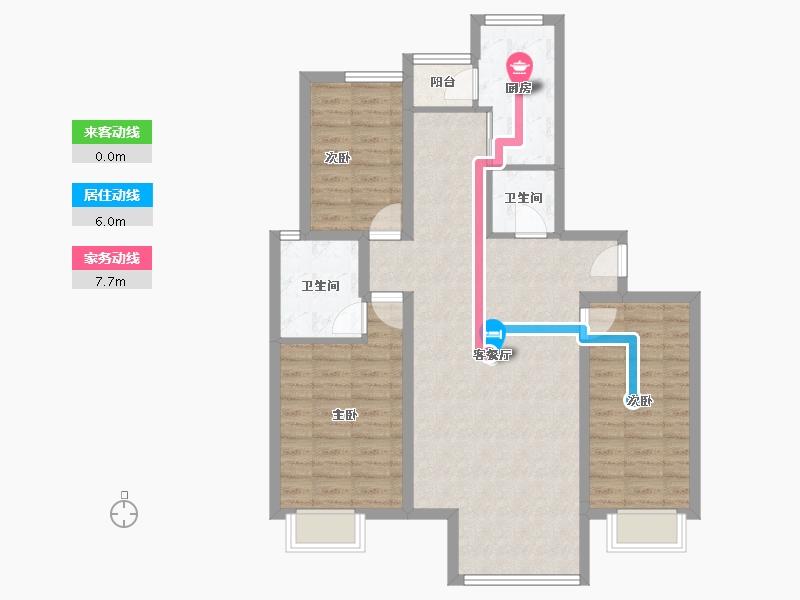 辽宁省-大连市-新希望花园-92.36-户型库-动静线