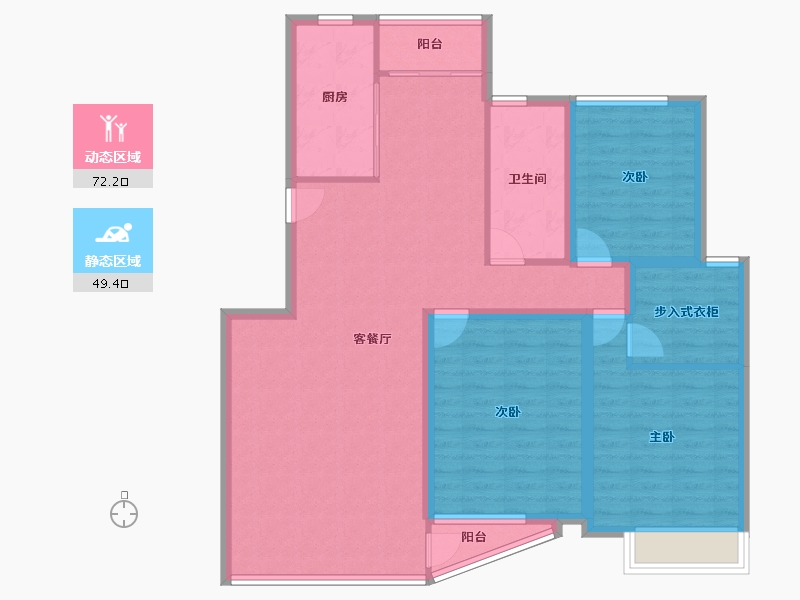 辽宁省-大连市-壹品星海-109.41-户型库-动静分区