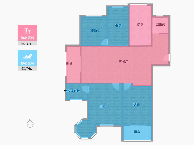 山东省-烟台市-天籁花园小区-114.00-户型库-动静分区