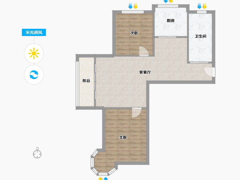 山东省-烟台市-天籁花园小区-77.16-户型库-采光通风