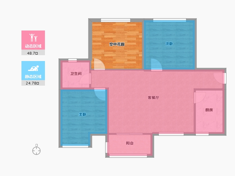 广东省-东莞市-南部湾万科城-77.92-户型库-动静分区