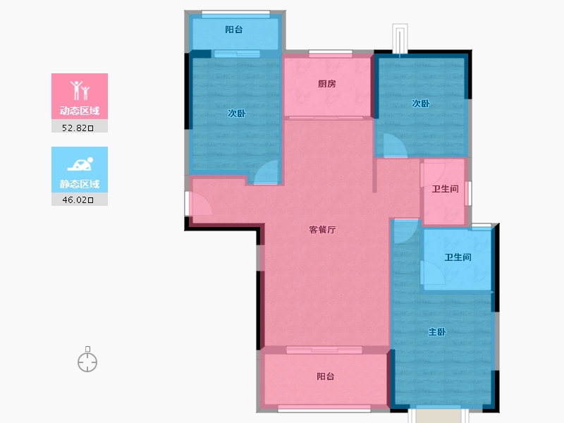 福建省-龙岩市-城发福郡-89.24-户型库-动静分区