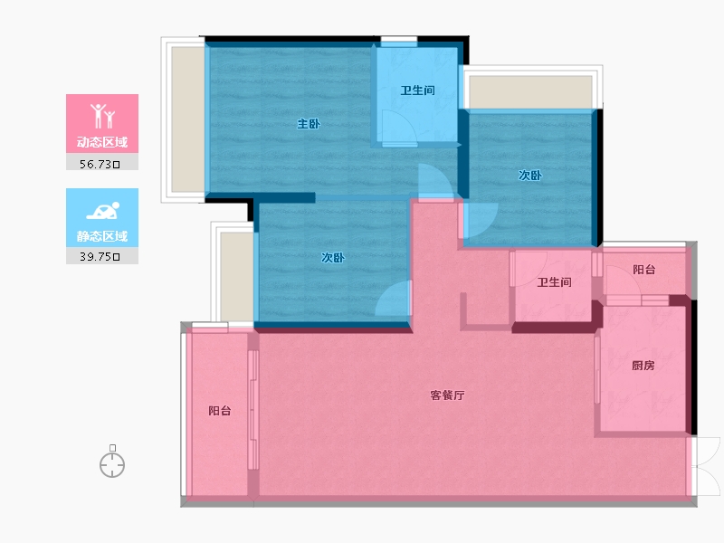 贵州省-贵阳市-中天吾乡-92.74-户型库-动静分区