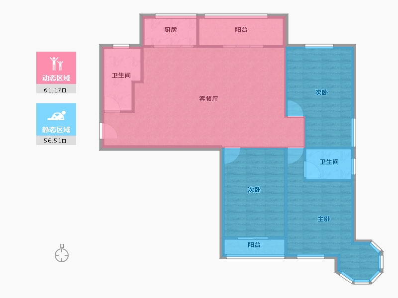 山东省-烟台市-天籁花园小区-108.00-户型库-动静分区