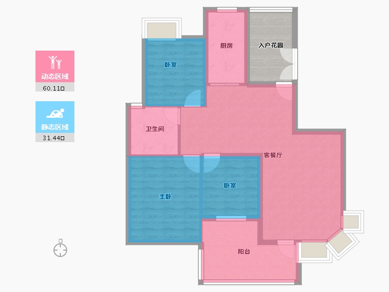 山东省-青岛市-光大海韵丽都-89.22-户型库-动静分区