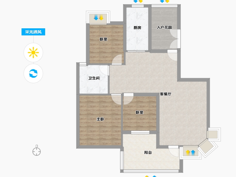 山东省-青岛市-光大海韵丽都-89.22-户型库-采光通风